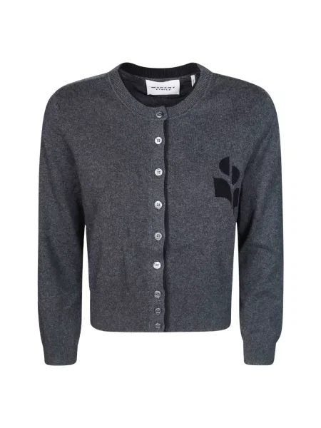 Kardigan Isabel Marant z logo szary
