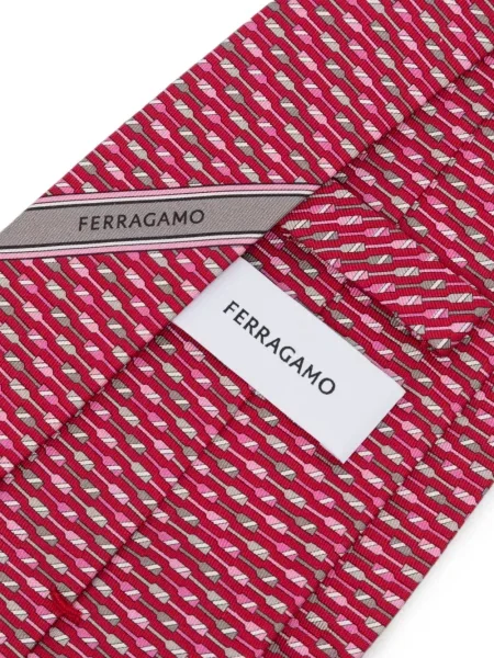 Cravată Ferragamo cu imagine cu imprimeu geometric roz