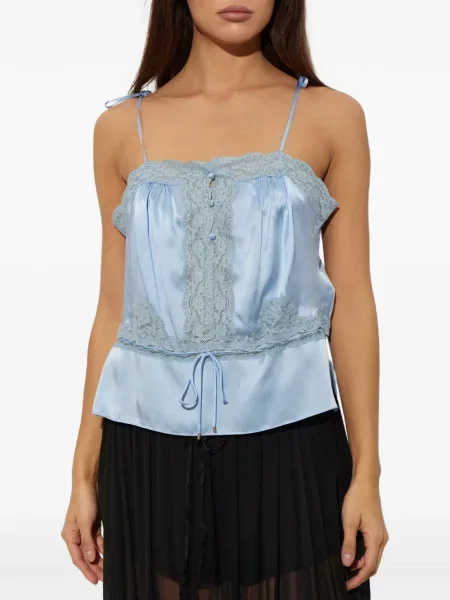 Maiou Chloé din satin albastru