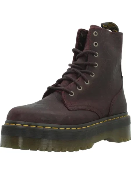 Botki Dr. Martens skórzane w kwiatki czerwone