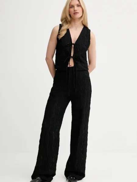Answear Lab kamizelka i spodnie czarny