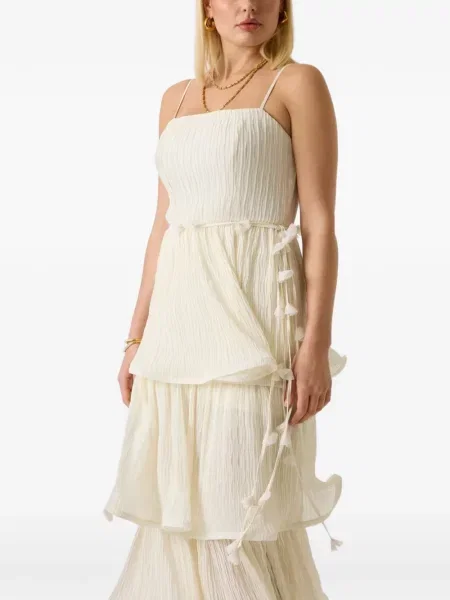 Rochie midi Guess din șifon cu volane