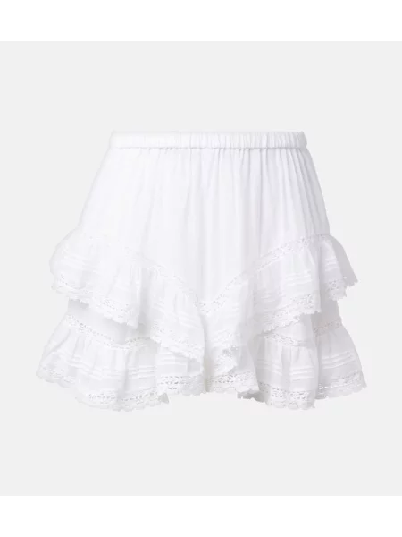 Pantaloni scurți Marant Etoile cu volane alb