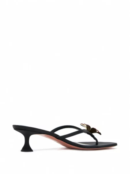 Sandale Amina Muaddi cu model floral negru