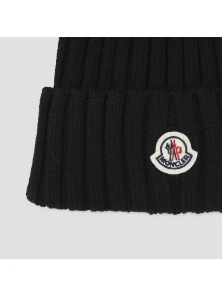 Czapka Moncler wełniana czarna