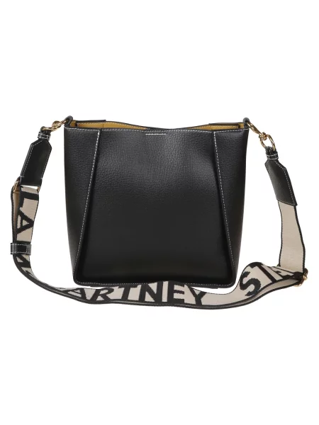 Torebka Stella Mccartney skórzana z logo retro czarna