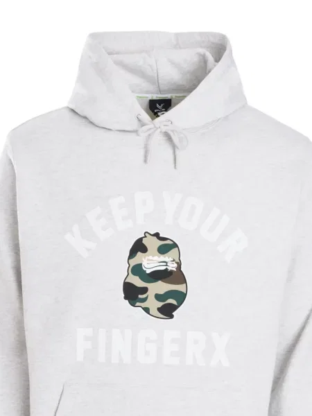 Hanorac cu glugă Fingercroxx cu imagine gri