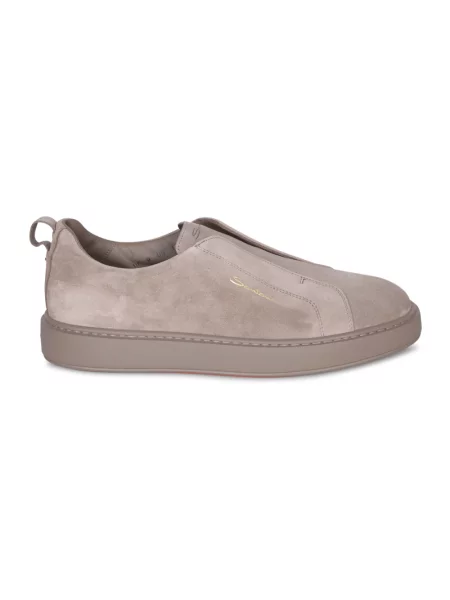 Sneakersy Santoni zamszowe beżowe
