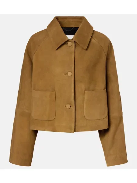Geacă Dorothee Schumacher din piele de căprioară fără armătură maro