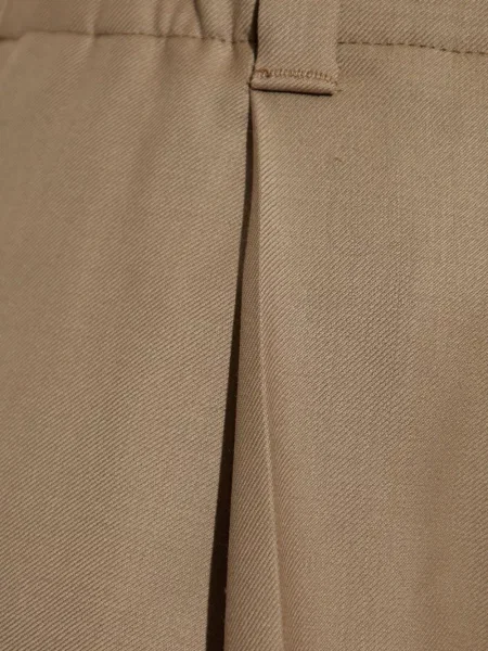 Pantaloni Moncler plisate maro