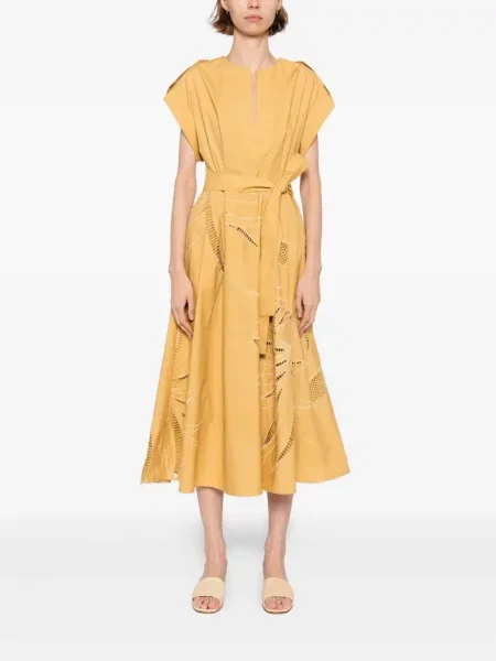Rochie midi Elie Saab cu broderie până la genunchi de costum