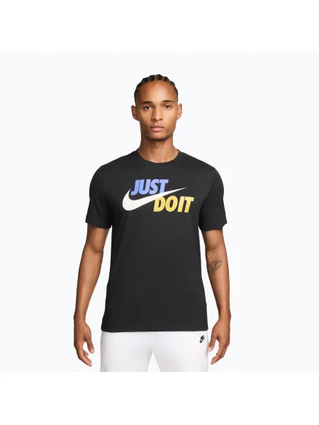 Tricou pentru bărbați Nike Sportswear JDI black/sapphire/sail/saffron quartz negru