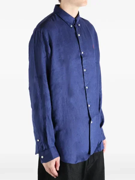Cămașă Polo Ralph Lauren lungă din piele albastru