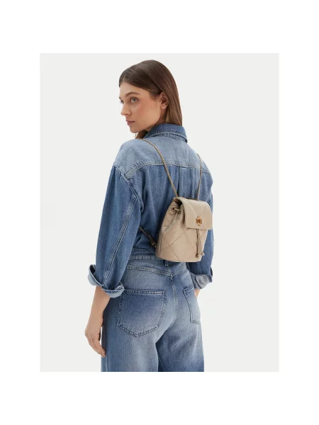 Раница Tory Burch Kira Diamond Quilt Small Bacpack Екрю