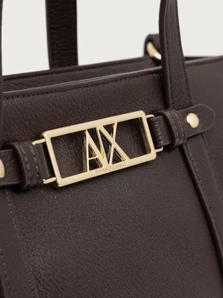 Műbőr shopper táska Armani Exchange barna