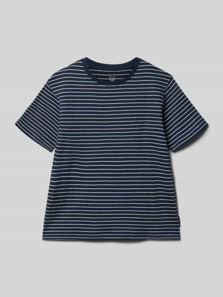 T-shirt w optyce dzianiny krój regular fit model Edover' Jack & Jones granatowa