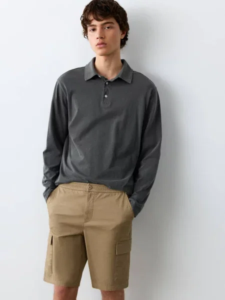 Bermudy cargo piaskowy Teen M MANGO TEEN