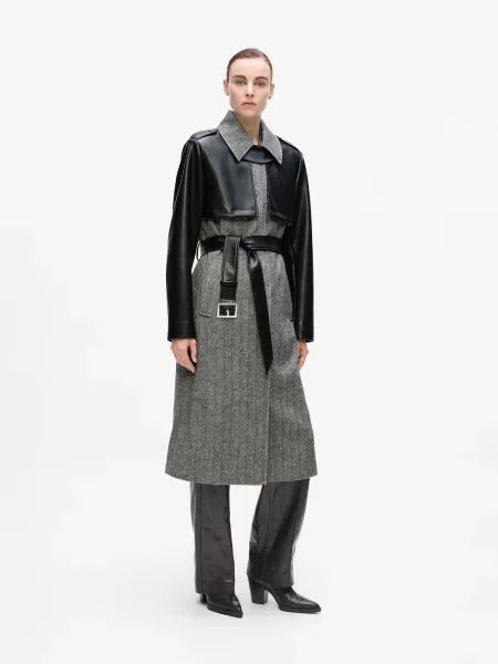 Karl Lagerfeld Prechodný kabát / čierna sivá