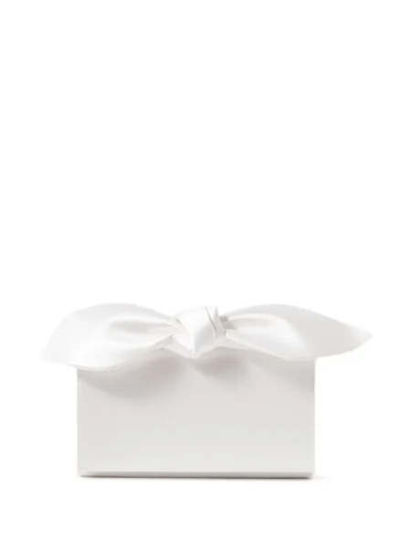 Мини чанта Aquazzura с панделка бяло