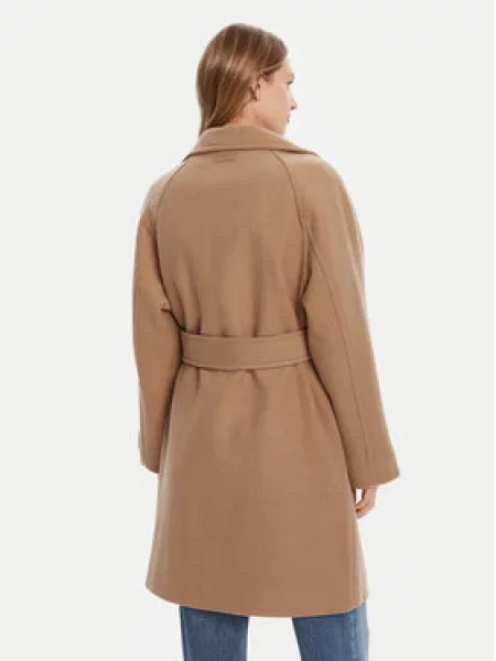 Calvin Klein Vilnonis paltas smėlio