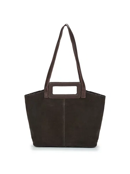 Semišová shopper kabelka Pieces hnedá