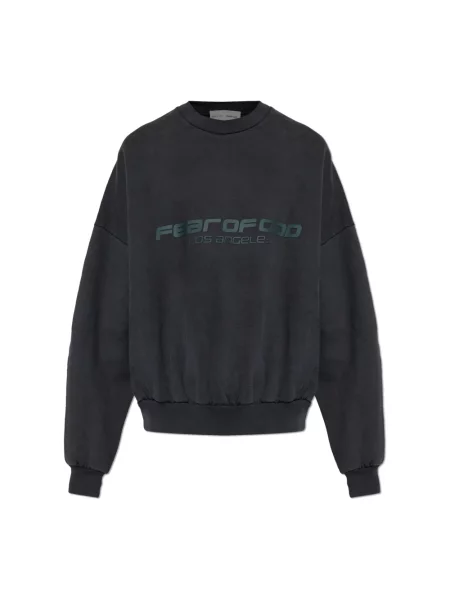 Bluza Fear Of God retro z logo o skróconej długości czarna