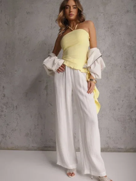 Pantaloni Terilinae Albi alb