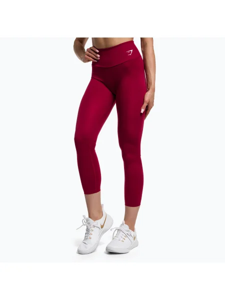 Дамски клинове Gymshark Training Full Lenght burgundy/white бяло