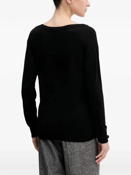 Top Sisley cu decolteu barcă negru