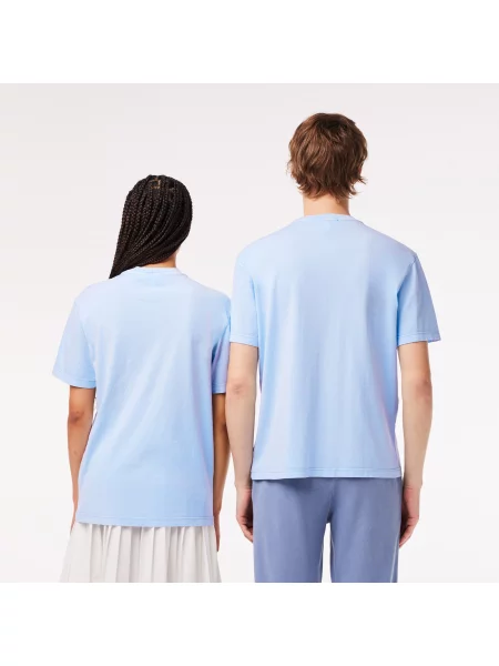 Lacoste Koszulka Natural Dyed Jersey niebieska