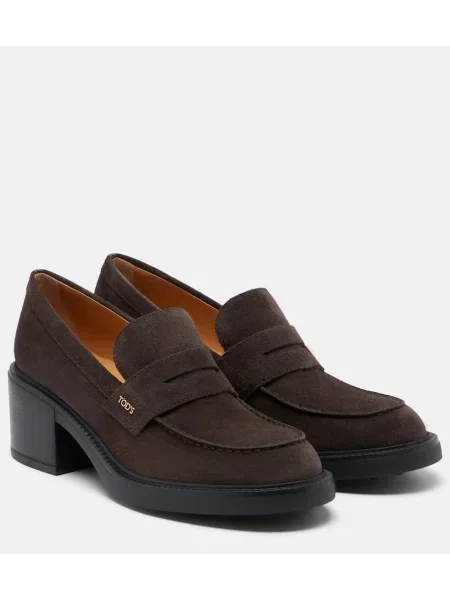 Pantofi cu toc Tod's din piele de căprioară maro