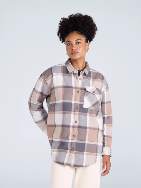 Koszula Megan z podszewką Borg Blue niebieska