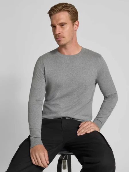 Sweter z dzianiny o kroju regular fit z czystej bawełny model ‘BERG’ Selected Homme