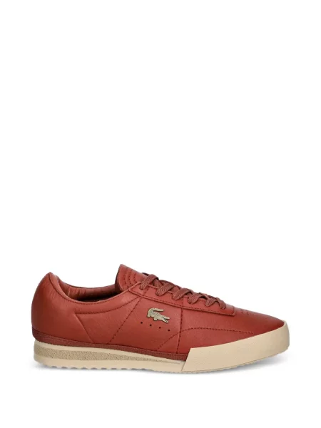 Sneakerși Lacoste din piele portocaliu