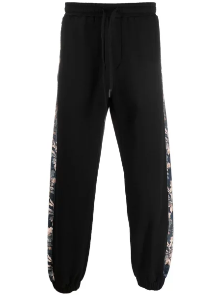 Pantaloni Versace Jeans Couture cu dungi alergare negru