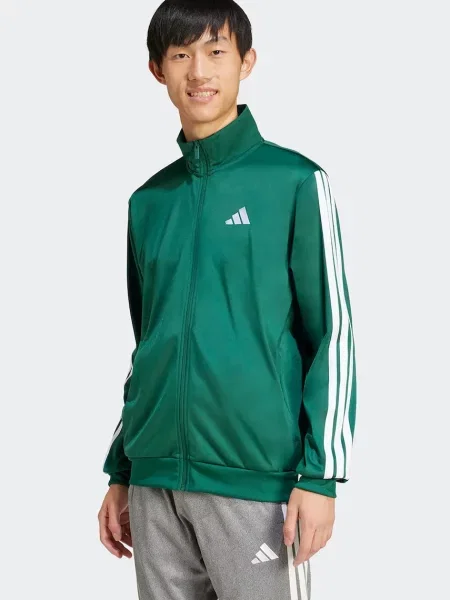 Суитчър Adidas на райета с апликация зелено
