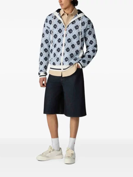 Hoodie Casablanca από μαλλί merino με κουκούλα μπλε