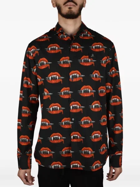 Cămașă Philipp Plein cu imagine negru