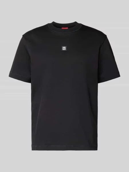T-shirt o kroju regular fit z domieszką bawełny Model „DILANSO” Hugo czarna