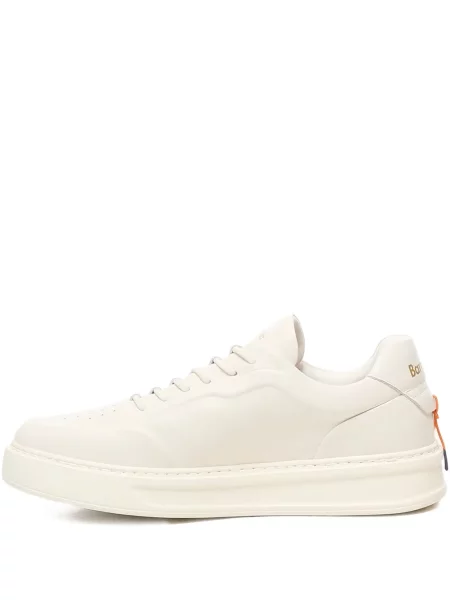 Sneakerși Baracuta cu șireturi din piele alb