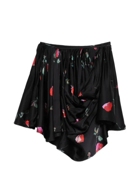 Mały spódnica mini Ganni drapowana czarna