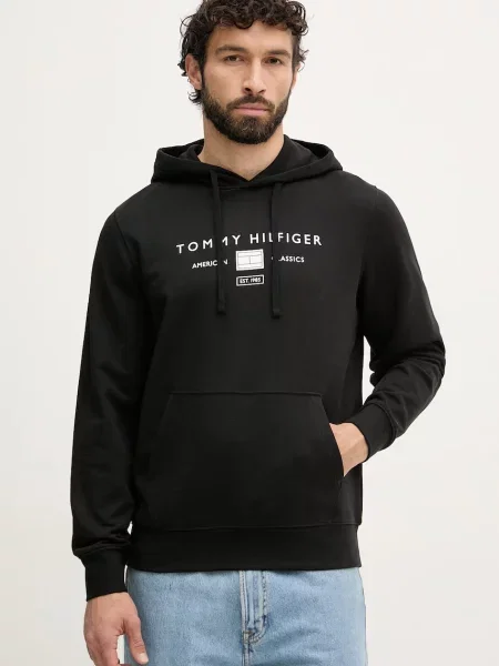 Tommy Hilfiger mikina s kapucňou pánska čierna