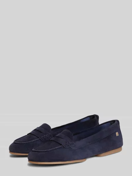 Tommy Hilfiger mokasyny zamszowe TH FLEX SUEDE LOAFER BALLERINA granatowe