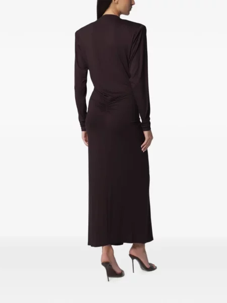 Lung rochie The Andamane cu volane maro