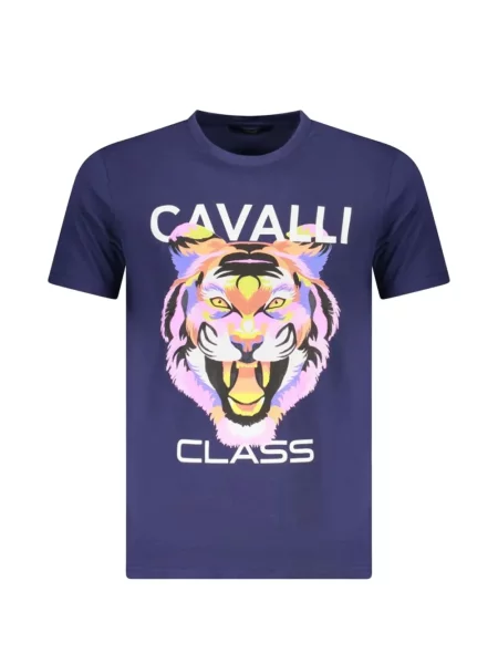 Tricou Cavalli Class cu imagine cu dungi de tigru albastru