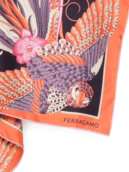 Raštuotas šalikas Ferragamo oranžinė