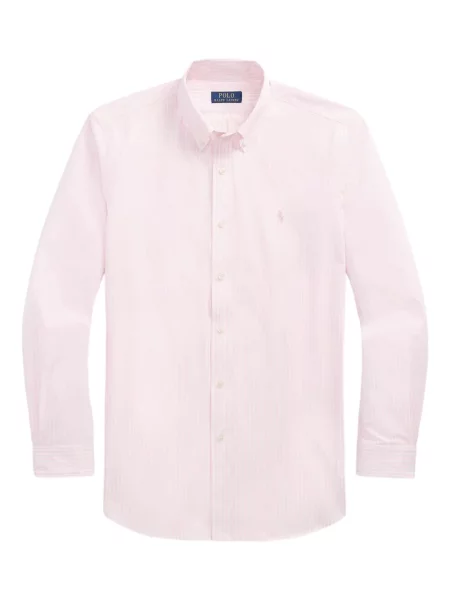 Tricou Polo Ralph Lauren din piele cu broderie în carouri maro