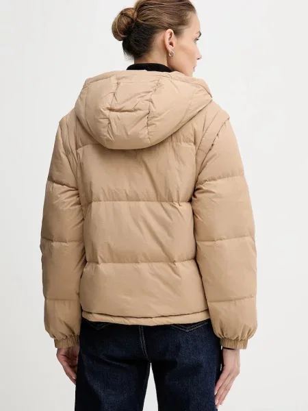 Péřová vesta Calvin Klein Jeans zimní béžová