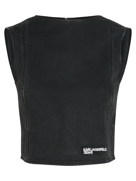 Džínový top Karl Lagerfeld Jeans černý