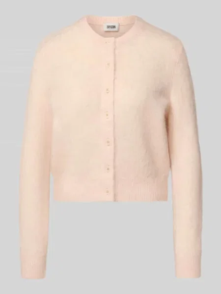 Sweter rozpinany z okrągłym dekoltem Model GLENNA' Drykorn różowy